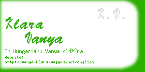 klara vanya business card